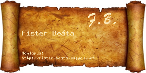 Fister Beáta névjegykártya