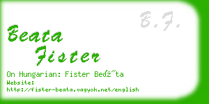 beata fister business card